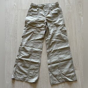 Wide Leg Tan Cargo Pants